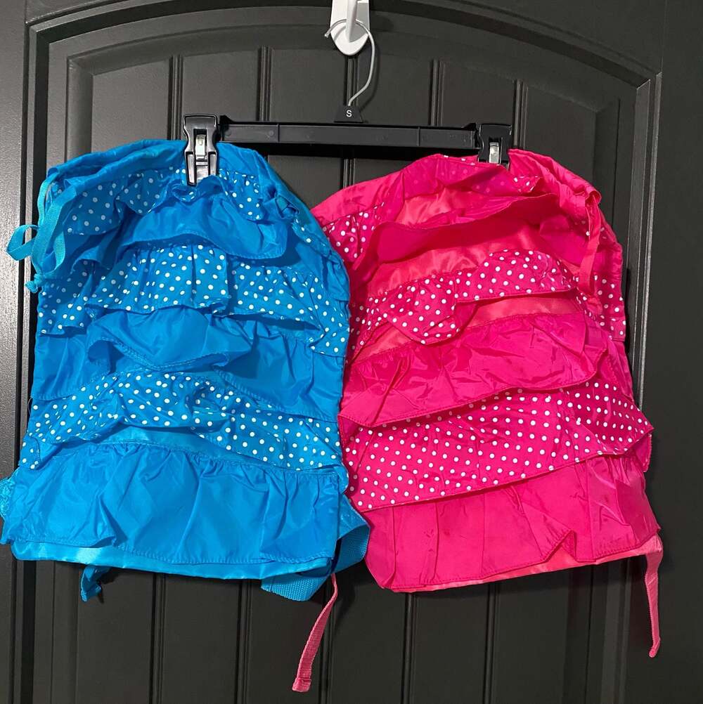 The Children's Place Ruffle Polka Dot Drawstring Backpacks Set of 2 Pink Blue